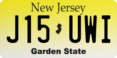 NJ license plate J15UWI