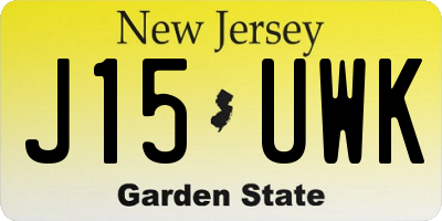 NJ license plate J15UWK