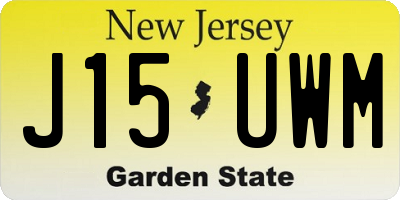 NJ license plate J15UWM