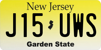 NJ license plate J15UWS