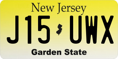 NJ license plate J15UWX