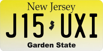 NJ license plate J15UXI