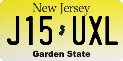 NJ license plate J15UXL