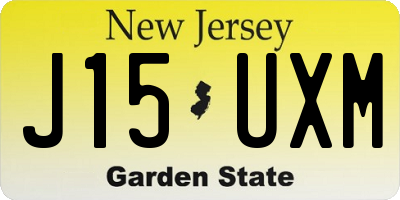 NJ license plate J15UXM