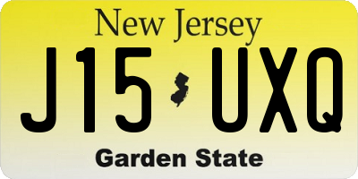 NJ license plate J15UXQ