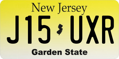 NJ license plate J15UXR