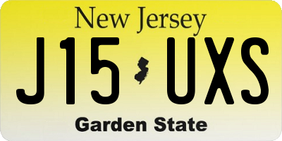 NJ license plate J15UXS