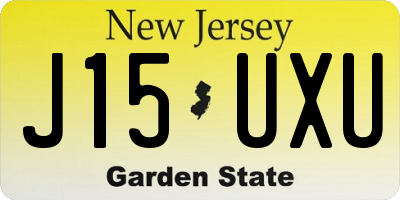 NJ license plate J15UXU