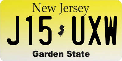 NJ license plate J15UXW