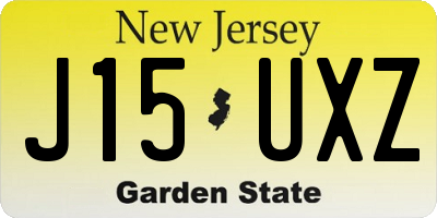NJ license plate J15UXZ