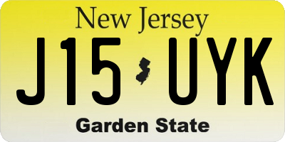 NJ license plate J15UYK