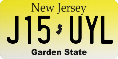 NJ license plate J15UYL