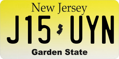 NJ license plate J15UYN