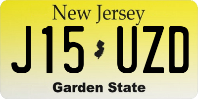 NJ license plate J15UZD