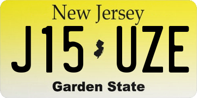 NJ license plate J15UZE