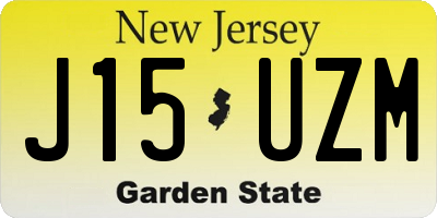 NJ license plate J15UZM
