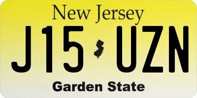 NJ license plate J15UZN