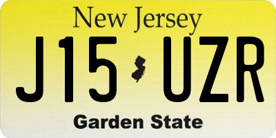 NJ license plate J15UZR