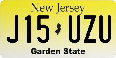 NJ license plate J15UZU