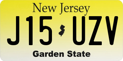 NJ license plate J15UZV