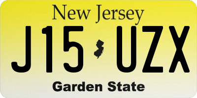 NJ license plate J15UZX