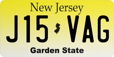 NJ license plate J15VAG