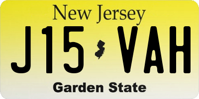 NJ license plate J15VAH