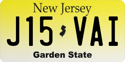NJ license plate J15VAI