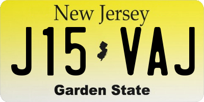 NJ license plate J15VAJ