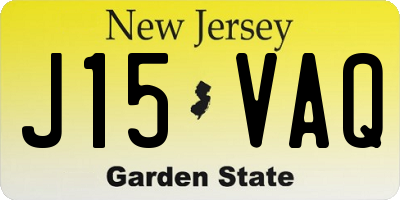 NJ license plate J15VAQ