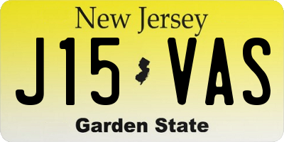 NJ license plate J15VAS