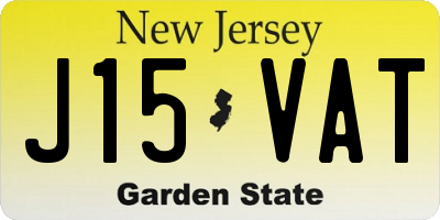 NJ license plate J15VAT