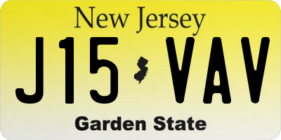 NJ license plate J15VAV