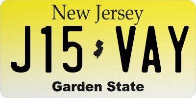 NJ license plate J15VAY