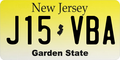 NJ license plate J15VBA