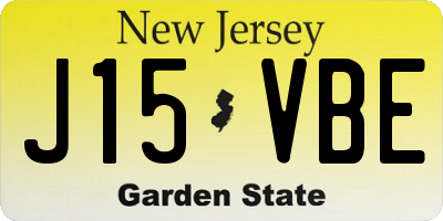 NJ license plate J15VBE