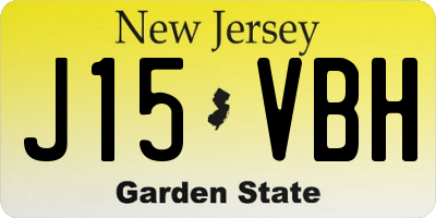 NJ license plate J15VBH
