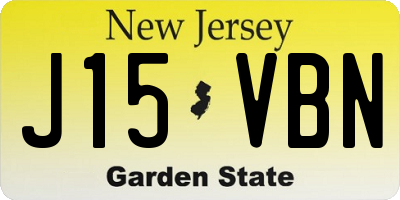 NJ license plate J15VBN