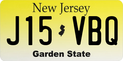 NJ license plate J15VBQ