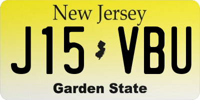 NJ license plate J15VBU