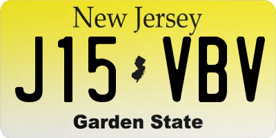 NJ license plate J15VBV