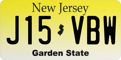 NJ license plate J15VBW