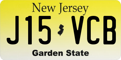 NJ license plate J15VCB