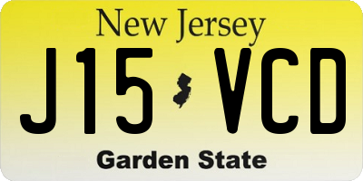 NJ license plate J15VCD