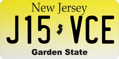 NJ license plate J15VCE
