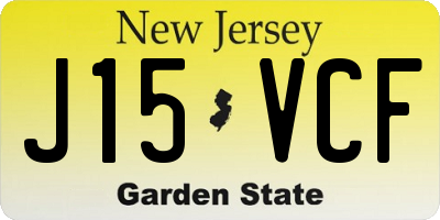 NJ license plate J15VCF