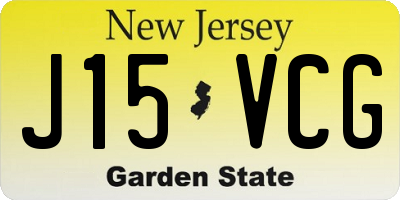 NJ license plate J15VCG