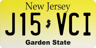 NJ license plate J15VCI