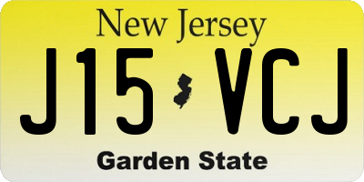 NJ license plate J15VCJ