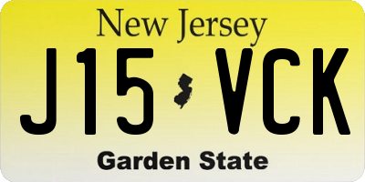 NJ license plate J15VCK